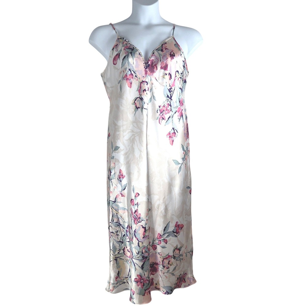 In Bloom by‎ Jonquil Floral Satin Maxi Slip Dress XL Romantic Coquette Feminine